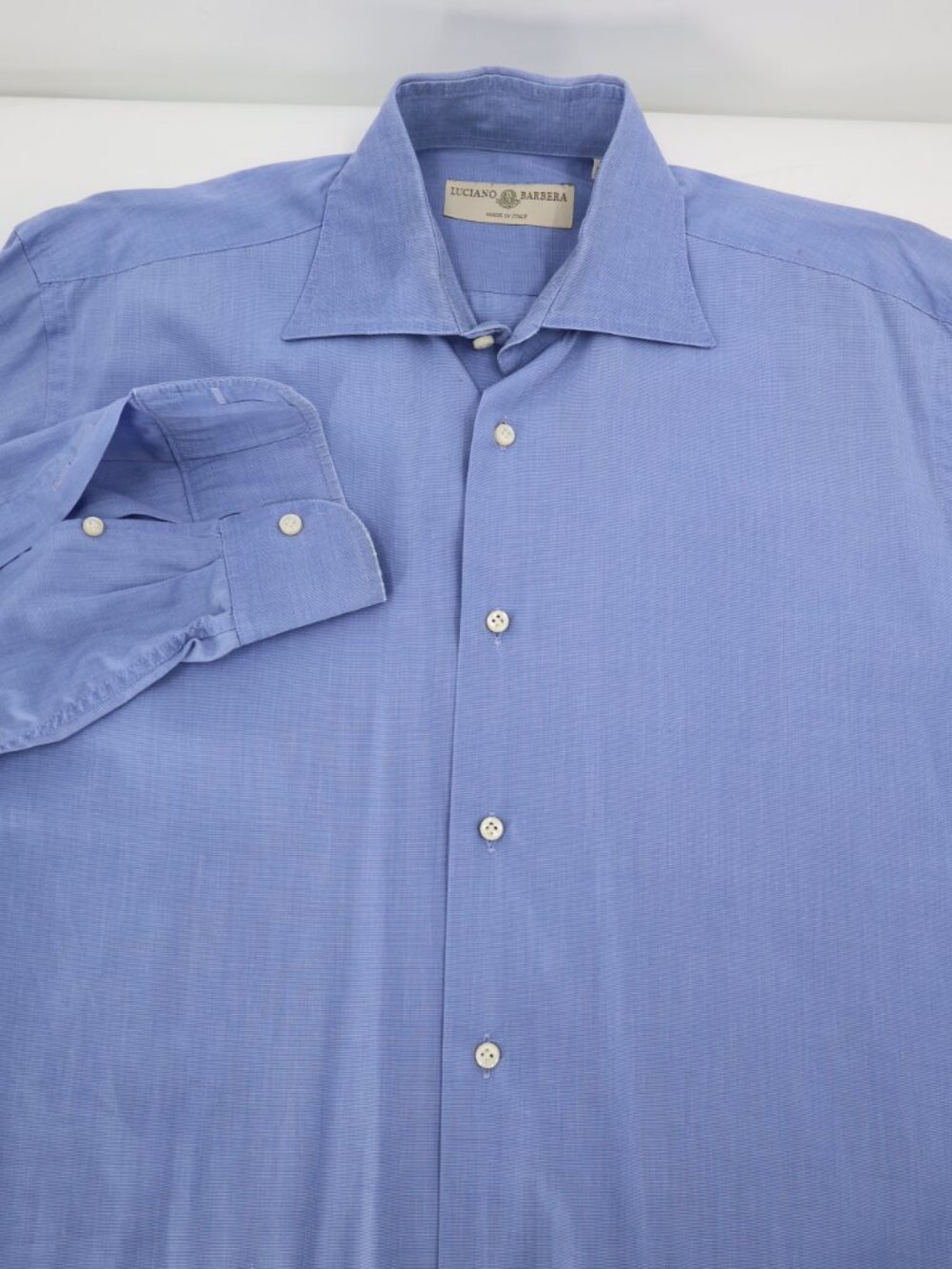 Luciano Barbera Dress Shirt Mens 15.5 Cotton Long Sleeve Button Up Made in Italy